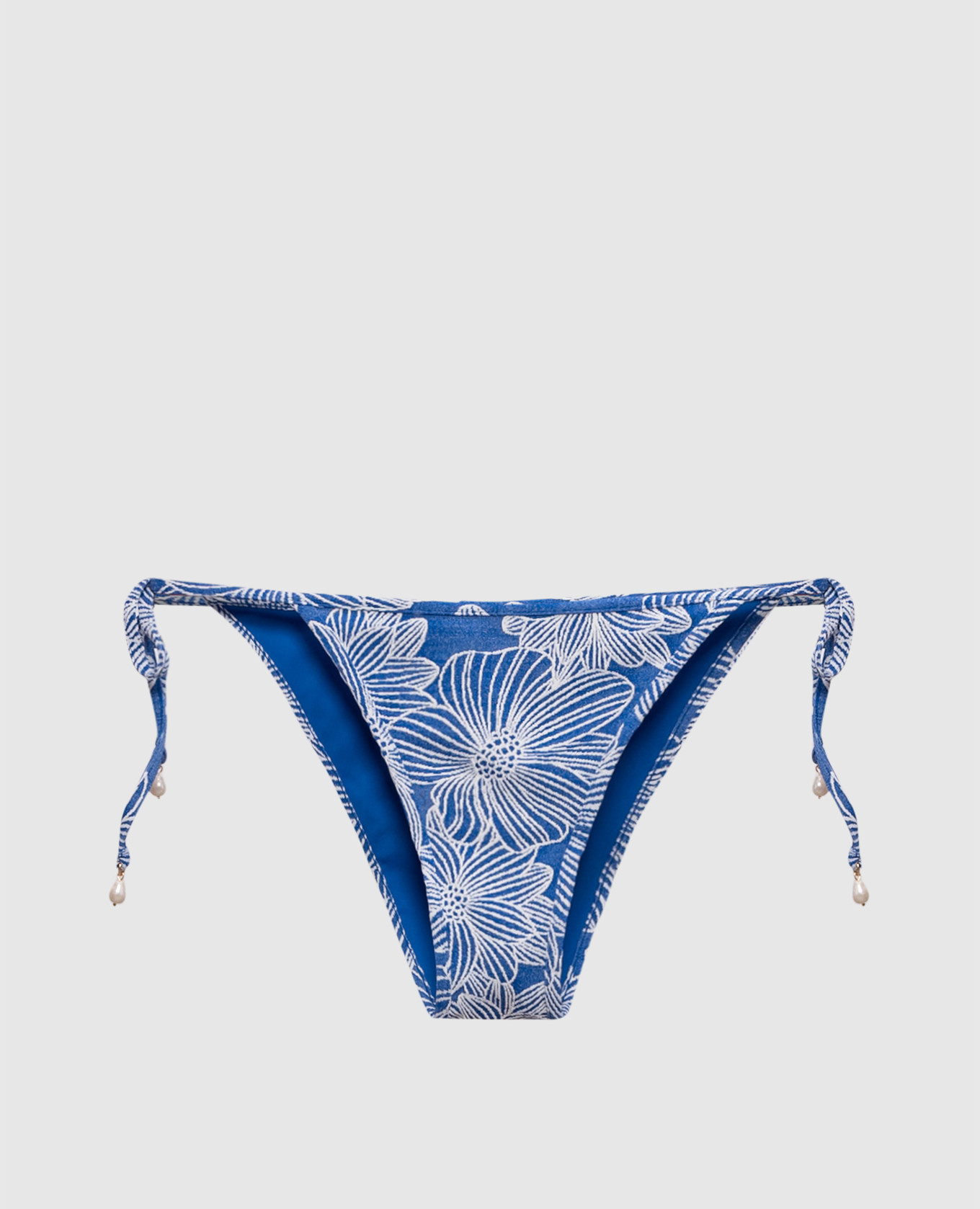 Slip de maillot de bain bleu à fleurs