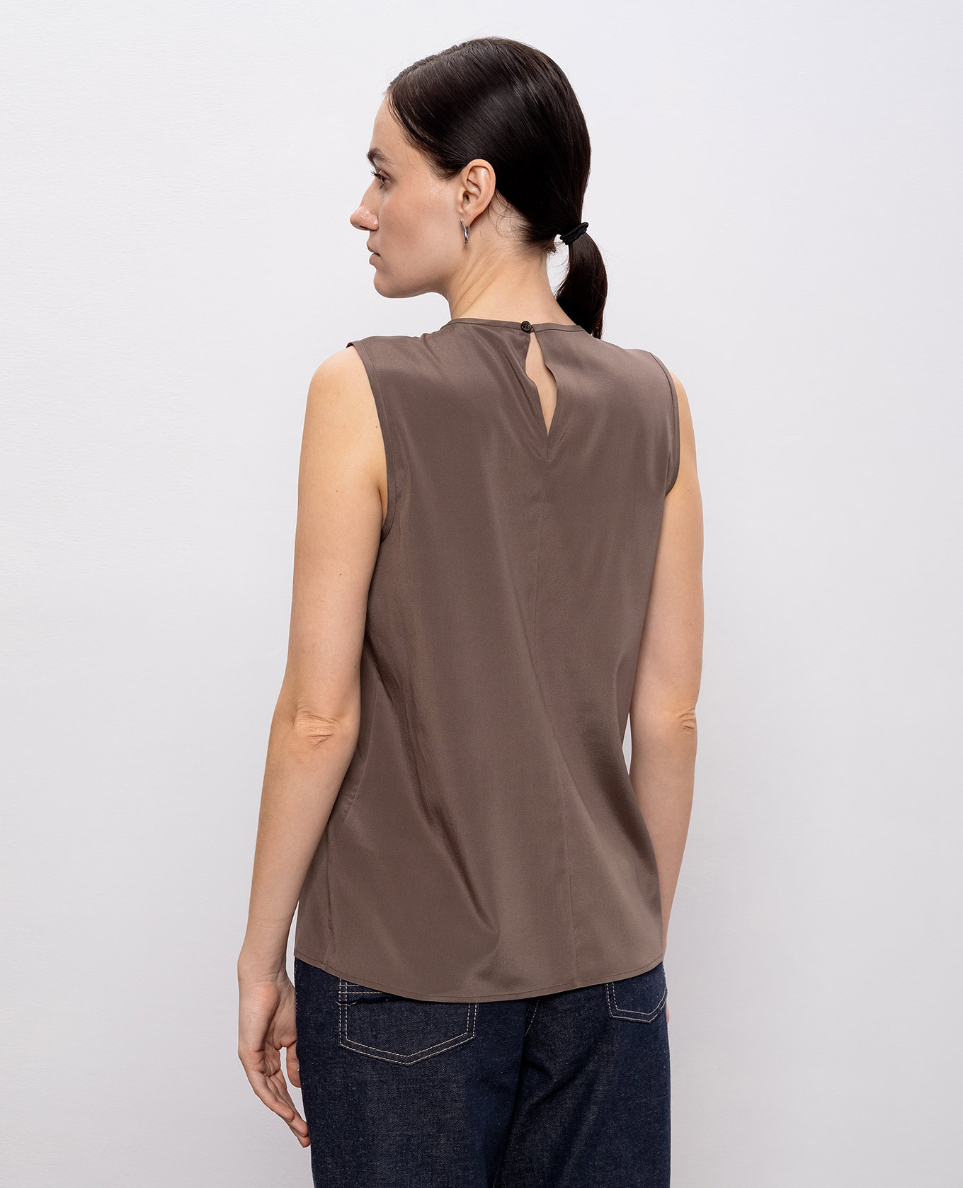 Brown silk top Peserico 4