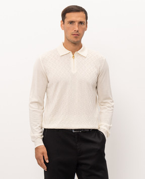 Stefano Ricci Ivory wool, silk and cashmere polo KE08024P30E26475