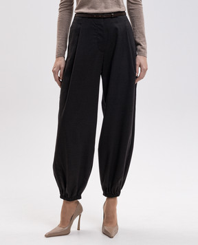 Max Mara Brown PERGOLA wool joggers MXMPERGOLA