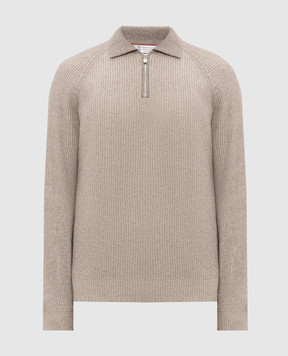 Brunello Cucinelli Gray cashmere zipper sweater M22700505