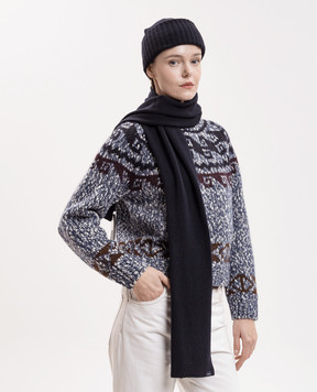 Woolrich Blue beanie and scarf set in a gift box CFWWAC2041FRUF0706