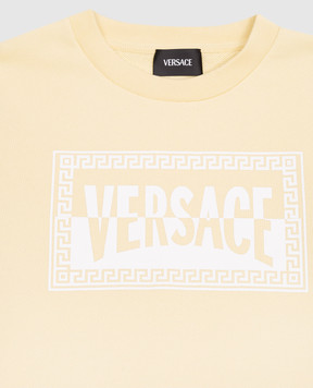 Versace Children's yellow sweatshirt with logo print 10183341A16973