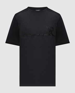 Stefano Ricci Black T-shirt with silk MVH6100140KATBP