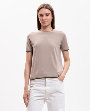 Max Mara Beige MEGIDIO wool T-shirt SMMEGIDIO