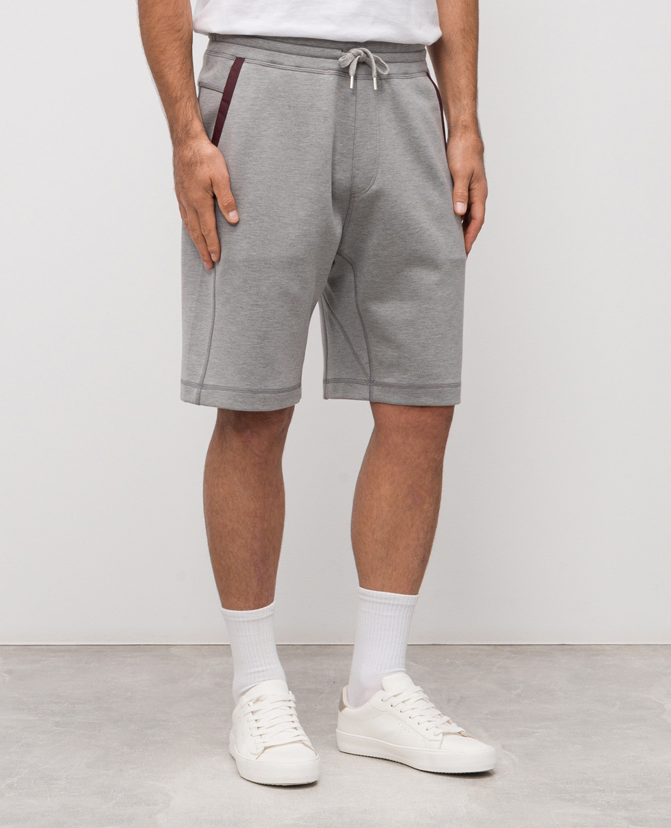 Grey shorts with logo print Brunello Cucinelli 3