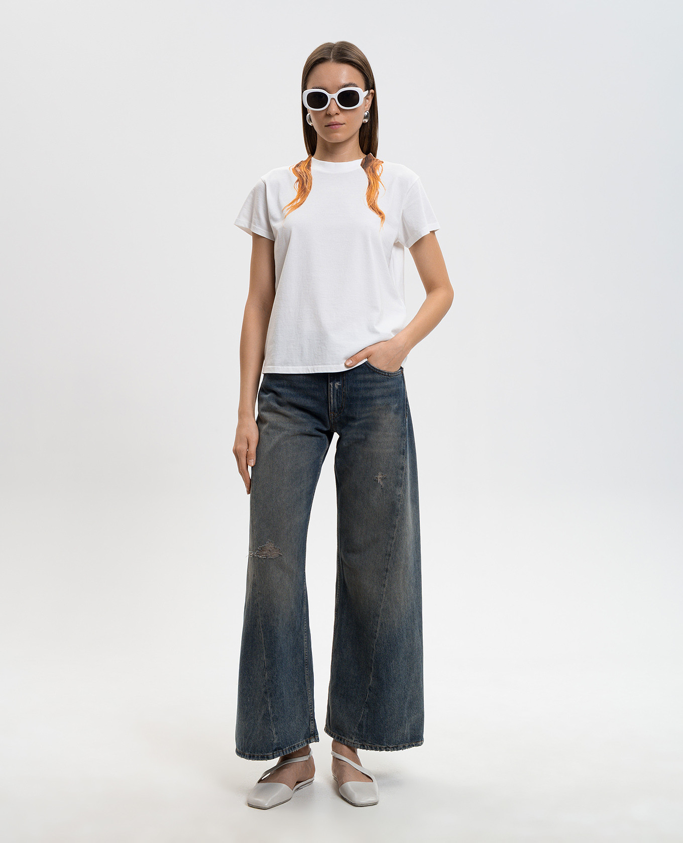 White T-shirt with print Maison Margiela MM6 2