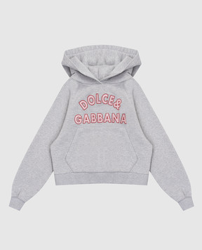Dolce&Gabbana Children's gray melange hoodie L5JWBYG7PDU812+