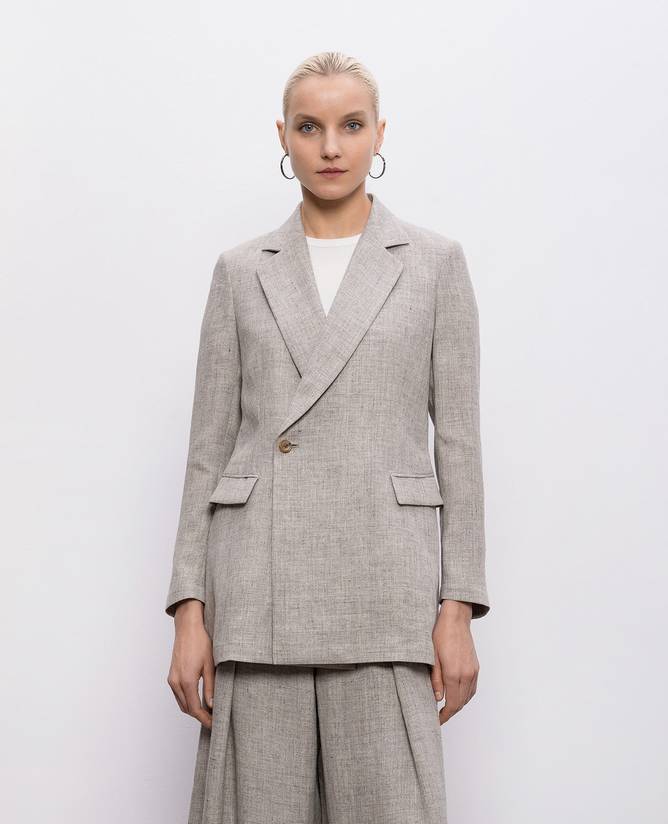 Gray linen jacket Intoca 3