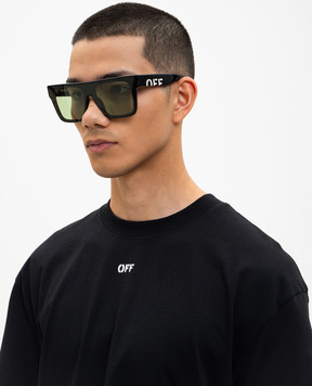 Off-White Black Columbus sunglasses with logo OW10011050146