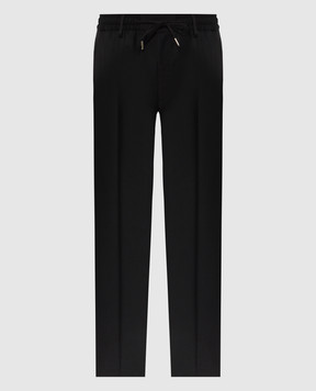 Bertolo Cashmere Black wool and cashmere pants 000350001391