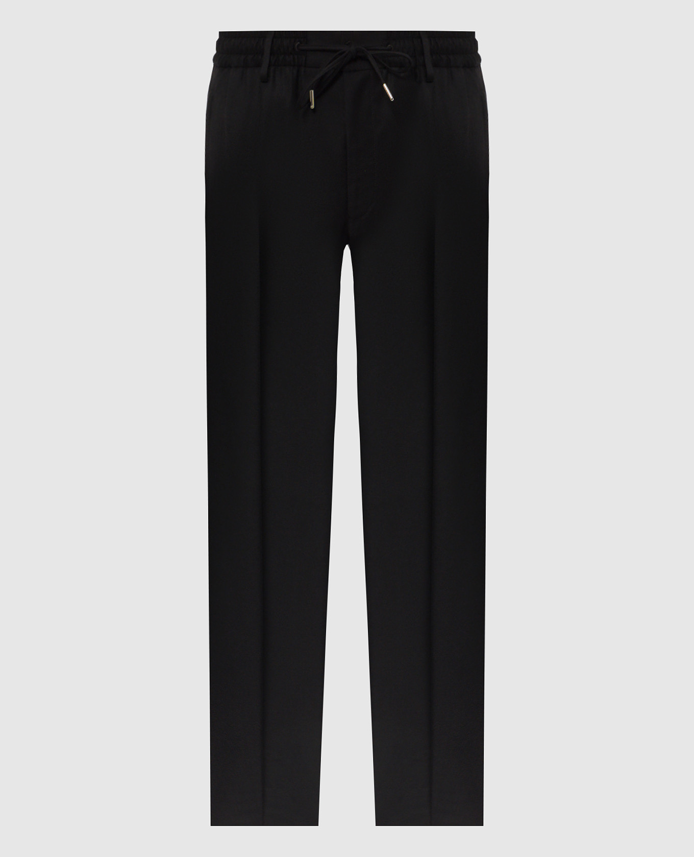 Black wool and cashmere pants