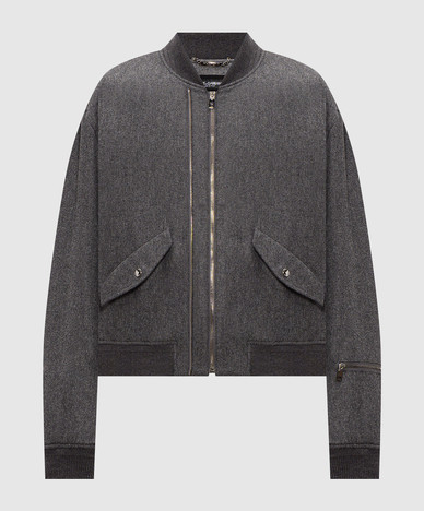 Gray wool bomber jacket