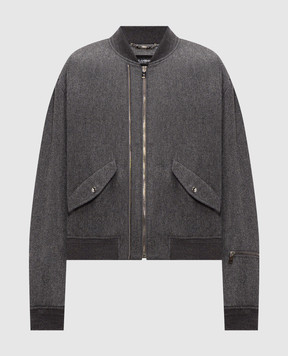 Dolce&Gabbana Gray wool bomber jacket G9CLATFU291