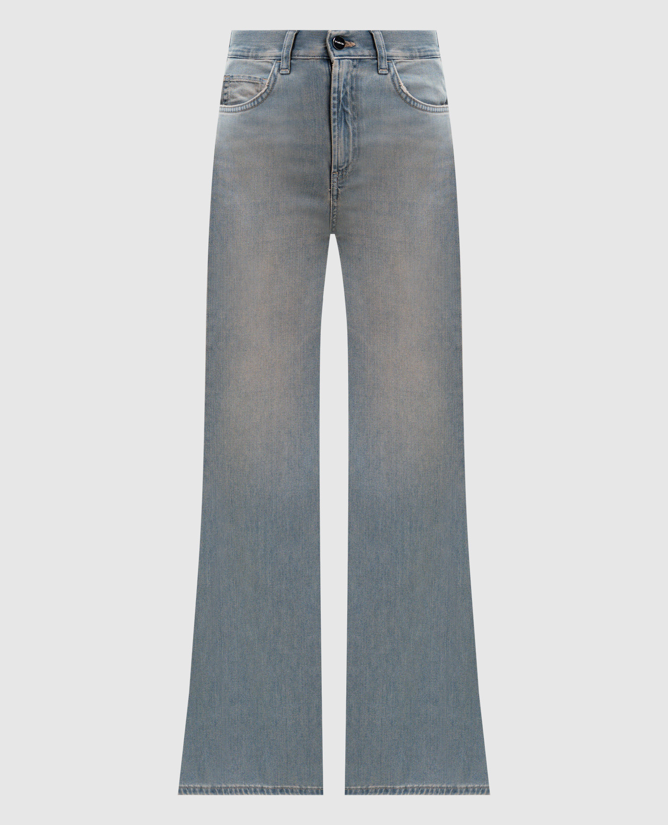 Blue flared jeans with logo patch Dondup