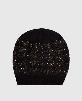 Twinset Black alpaca wool hat 262TA4581
