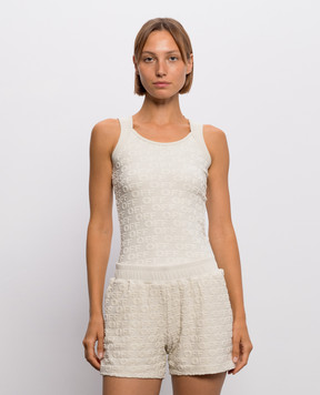 Off-White Beige top with logo pattern 29A00710T