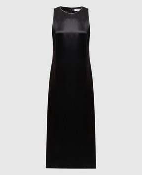 Peserico Gray midi dress with monil chain A0227001514