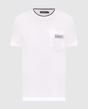 Dolce&Gabbana White T-shirt with logo patch G8RA2ZG7Q2P
