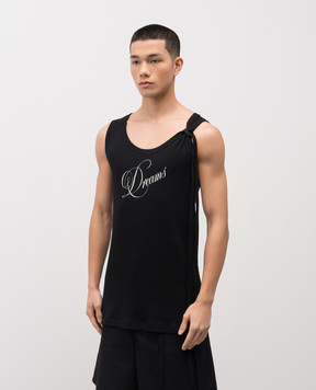Ann Demeulemeester Black ribbed Seva tank top B0013829FA659