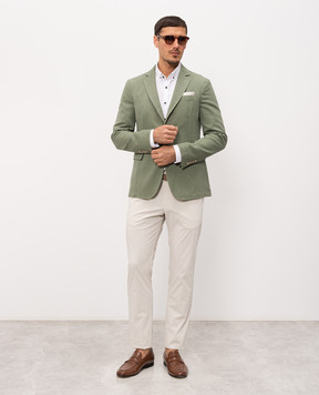 Florentino Green jacket with linen 126367610303