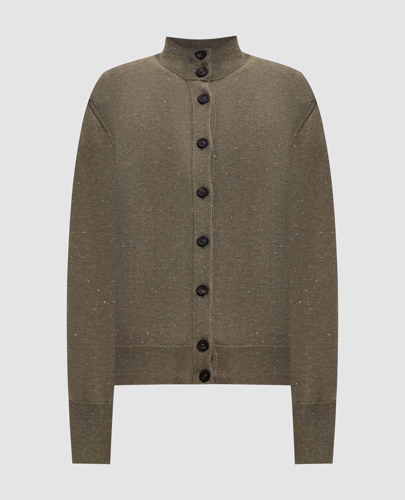 

Khaki wool cardigan with lurex Peserico