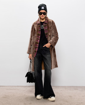 R13 Khaki check shirt with fringe R13WR075R931B