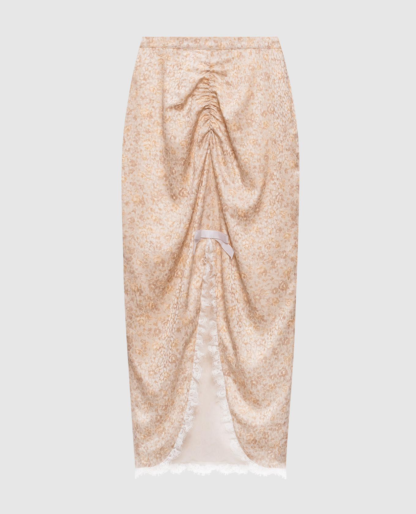 

Beige patterned silk midi skirt Alessandra Rich