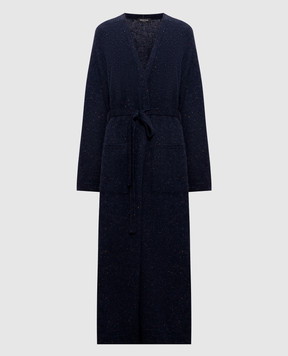 Fabiana Filippi Blue elongated cardigan with wool MAD216F088M258