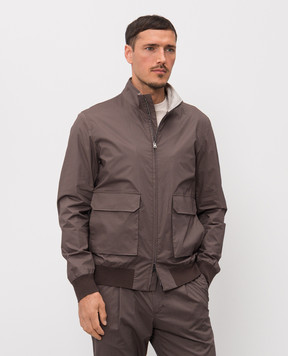 Herno Brown jacket with metal logo plate GI000640U13164Z