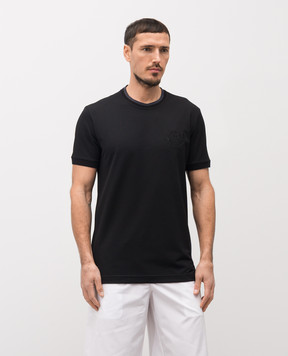 Dolce&Gabbana Black T-shirt with embroidered logo G8SW4ZHU7W9