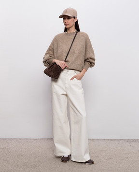 Brunello Cucinelli Beige wool sweater with lurex MBG775520P