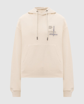 Off-White Beige hoodie with Connect Dots print 44MBB12NF26F00J