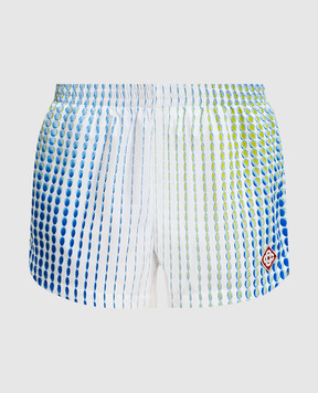 Casablanca White Dots shorts with logo patch WSP26TR38801
