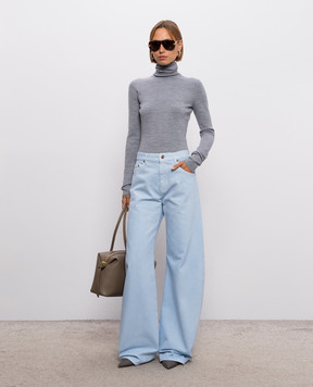 Gabriela Hearst Gray May golf shirt made of wool, cashmere and silk X009263A004