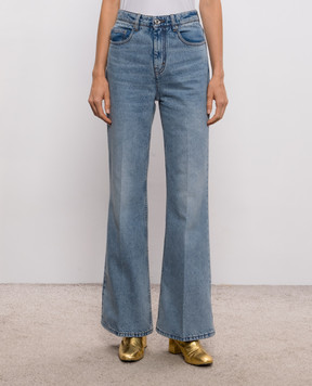 Ami Paris Blue flared jeans with logo patch FTR420DE0046