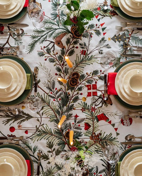 TESSITURA TOSCANA TELERIE White tablecloth RUDY NT250148010037