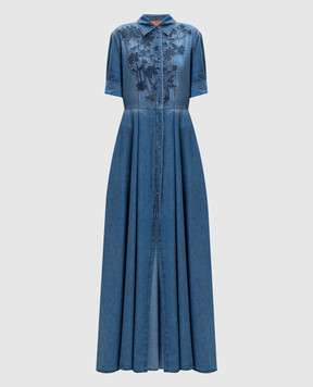 Ermanno Scervino Life Blue denim-effect shirt dress D484Q716YKR