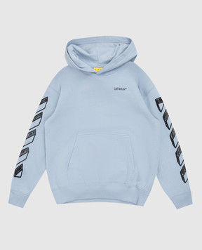 Off-White Children's blue hoodie with logo print 44BBB001S26F007