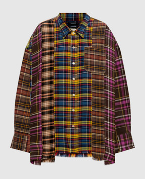 R13 Patchwork checkered shirt R13WR733R940B