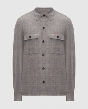 ISAIA Gray wool check shirt OSH00999628