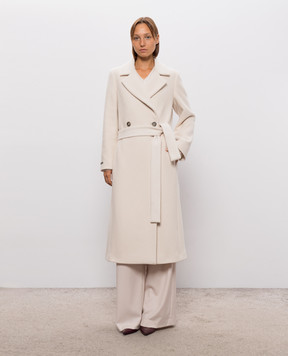 Peserico Double-breasted coat with ivory wool S20196A08844