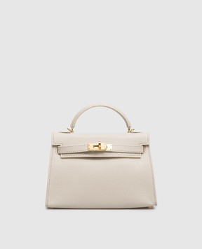 Babe Pay Pls Grey leather satchel bag 6509