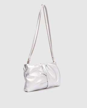 Jimmy Choo Bonny silver leather clutch BONNYCLUTCHMNA