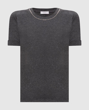 Peserico Gray T-shirt with lurex A06840J002351