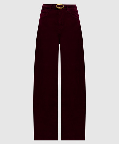 Bordeauxrode corduroy broek