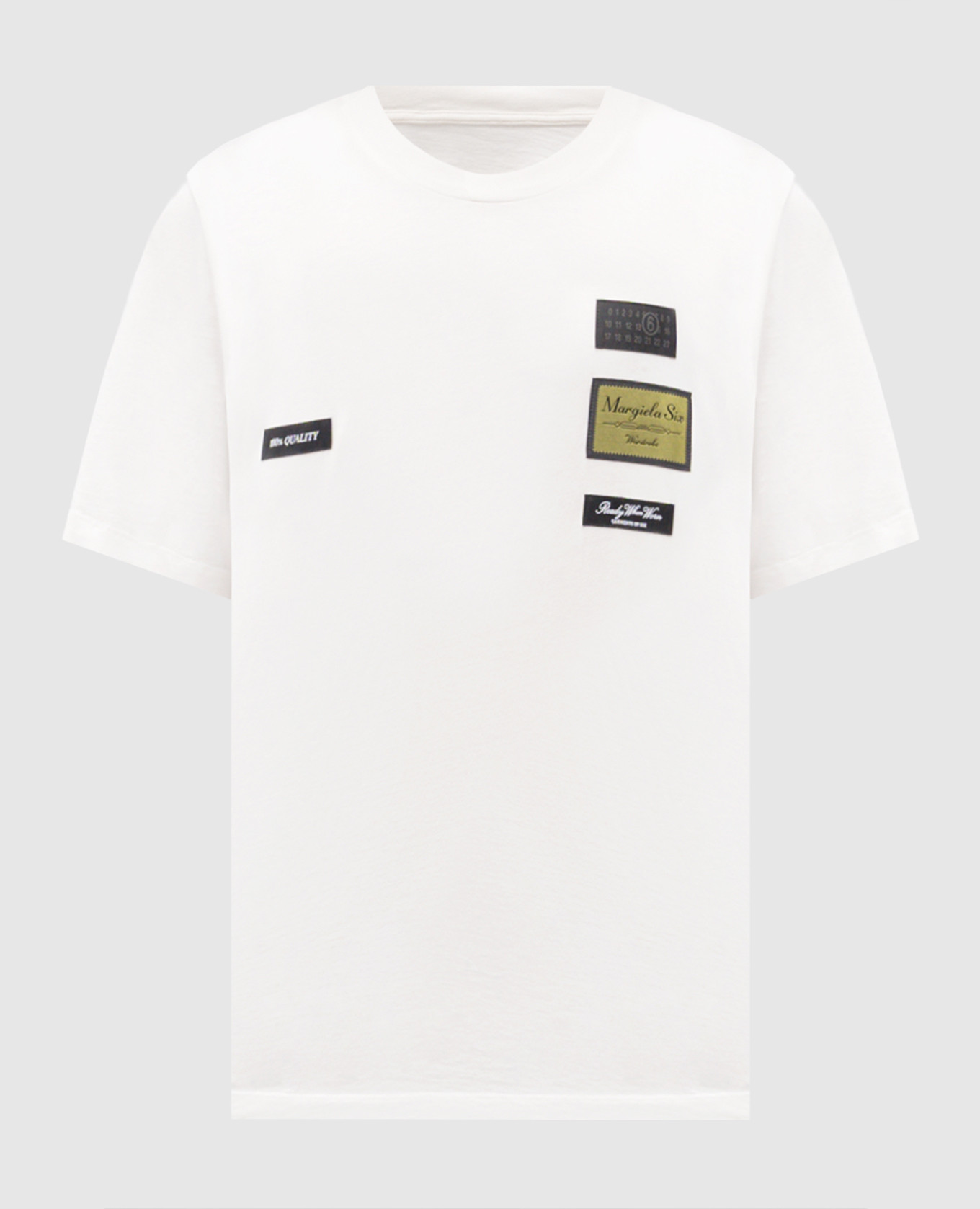 White T-shirt with branded patches