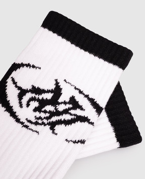 AMIRI White socks with monogram pattern AMSASS1003