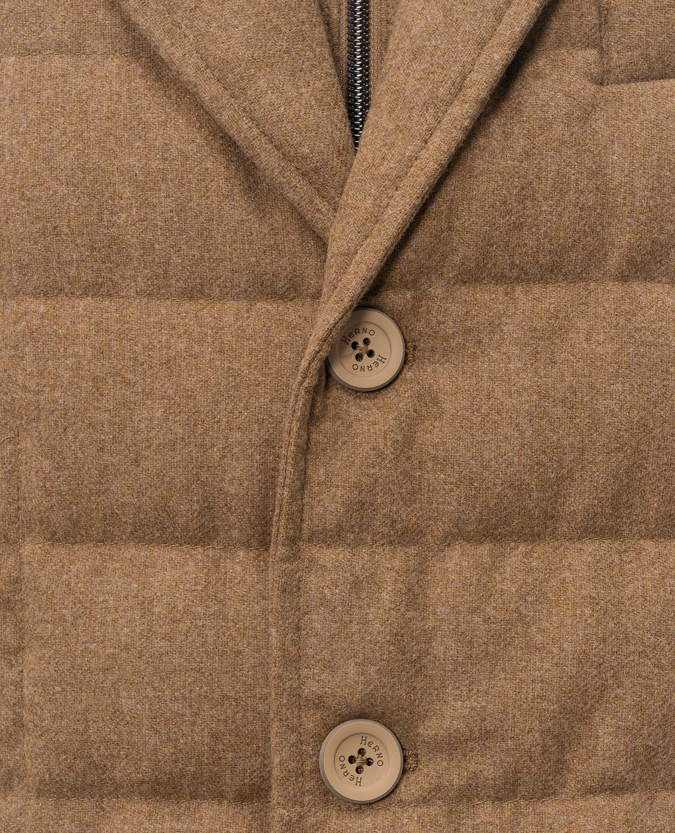 Brown down jacket with wool Herno 5