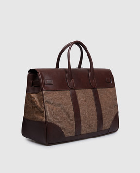 Brunello Cucinelli Brown combination travel bag MBROBU071